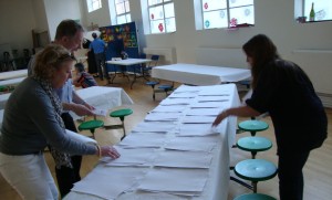 Sorting the quiz sheets