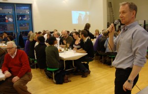 Jamie Newall as quiz master