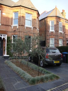 Partly paved front garden