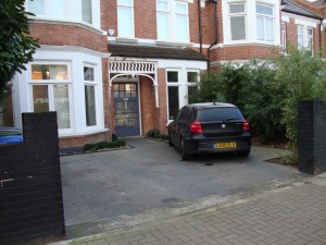 Totally paved front garden