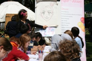 Manga cartoon drawing at the Book Festival
